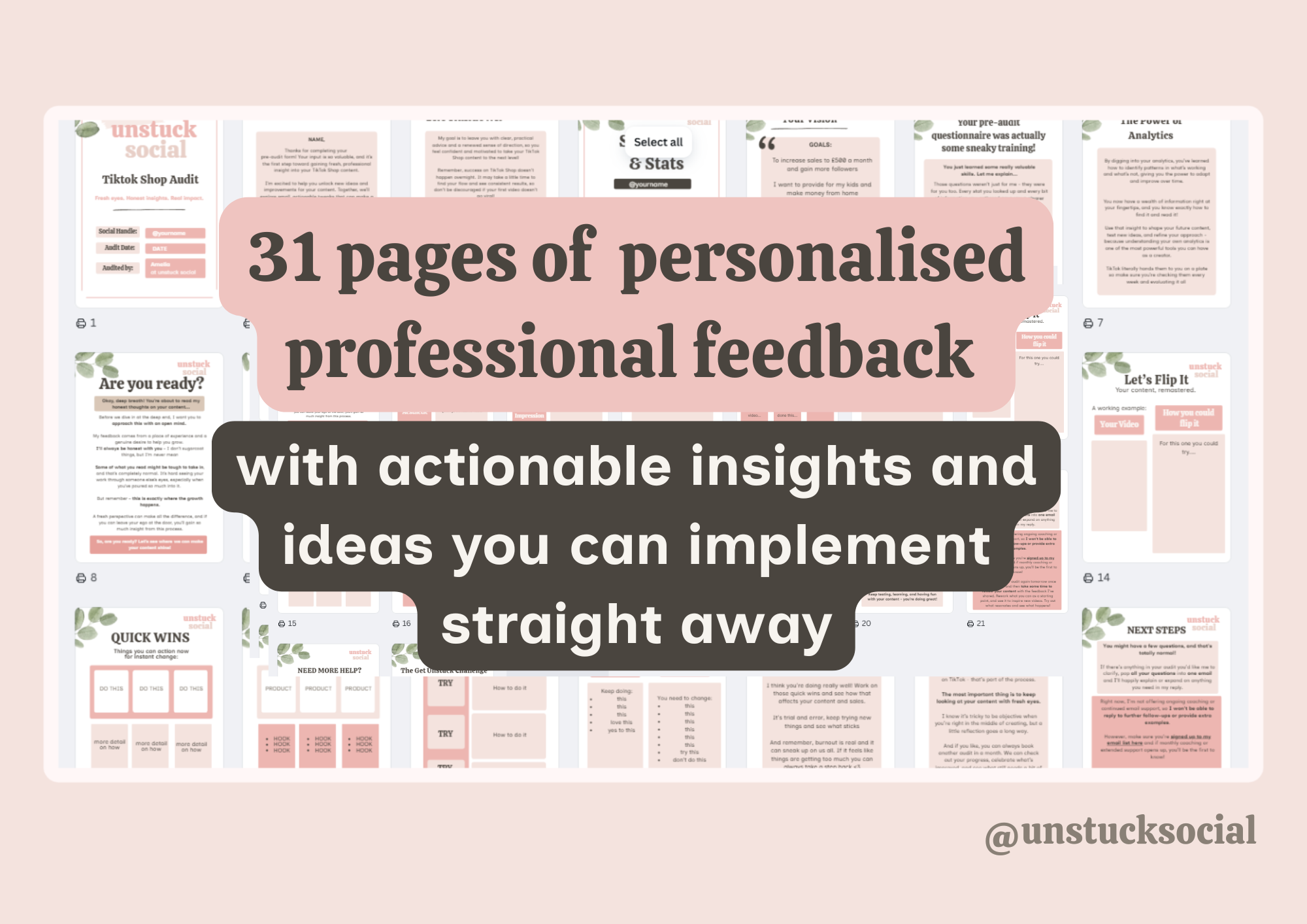 personalized professional feedback for tiktok shop content, content audit with actionable insights